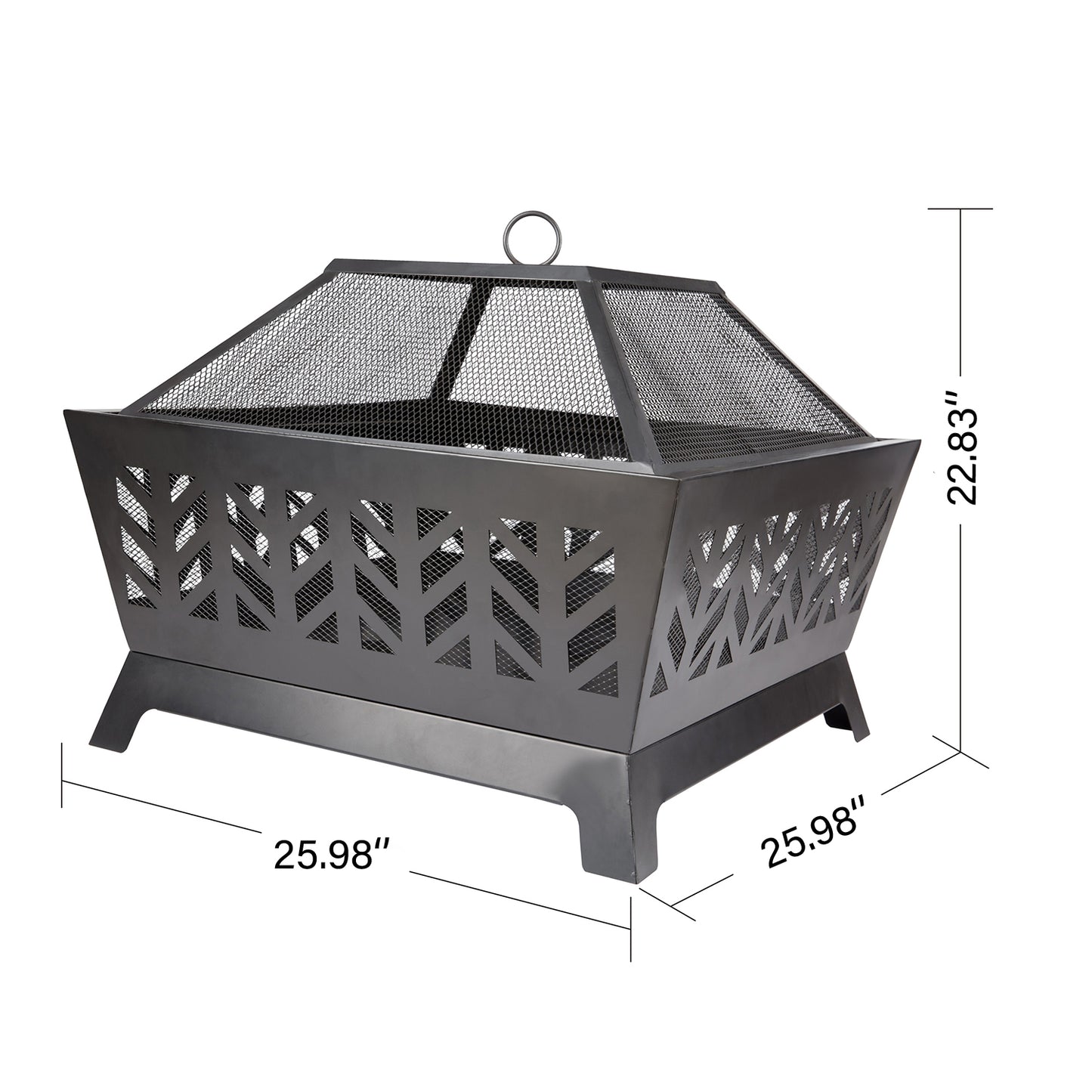 SH-Stove-997-YL013F: 25.98'' Square IRON FIRE PIT OUTDOOR