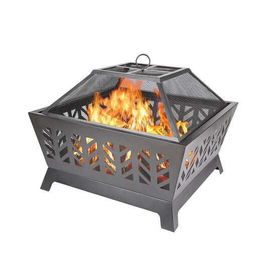 SH-Stove-997-YL013F: 25.98'' Square IRON FIRE PIT OUTDOOR