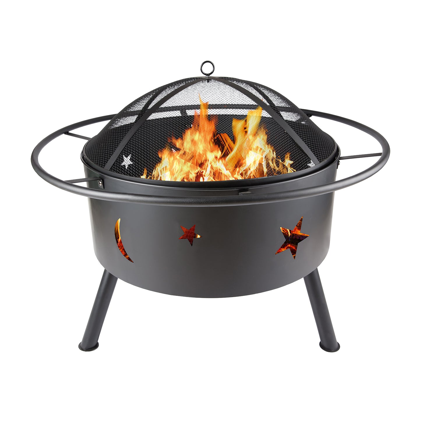 SH-Stove-997-YL32D: 32'' Bridgeman Star and Moon IRON Burning Outdoor FIRE PIT