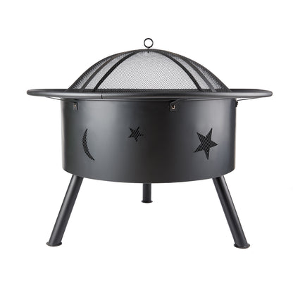 SH-Stove-997-YL32D: 32'' Bridgeman Star and Moon IRON Burning Outdoor FIRE PIT