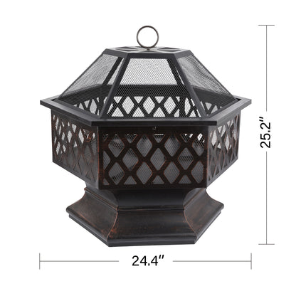 SH-Stove-997-YL011F: 24.4'' IRON FIRE PIT OUTDOOR